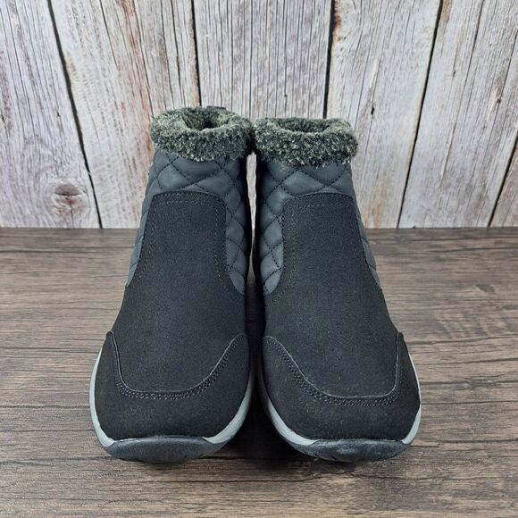Easy Spirit Vance Faux Fur Black Women's Sz 7 M Winter Ankle Boot (VGC) - Picture 2 of 9